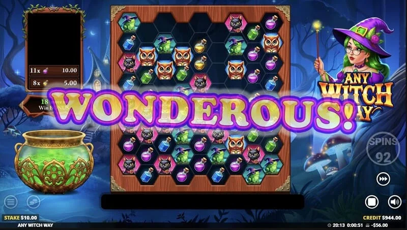 Any Witch Way - kemenangan besar di Free Games dengan pengganda